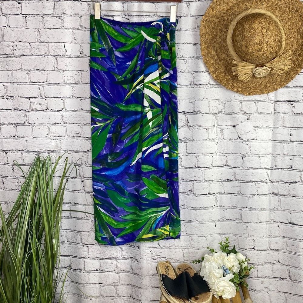 Vintage Dorothy Schoelen Platinum Tropical Wrap Skirt ladies size 6